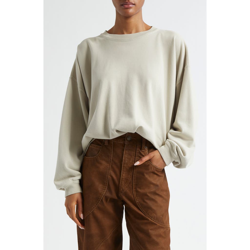 Isabel Marant Étoile Sauria Drop Shoulder Cotton Sweatshirt In Gray