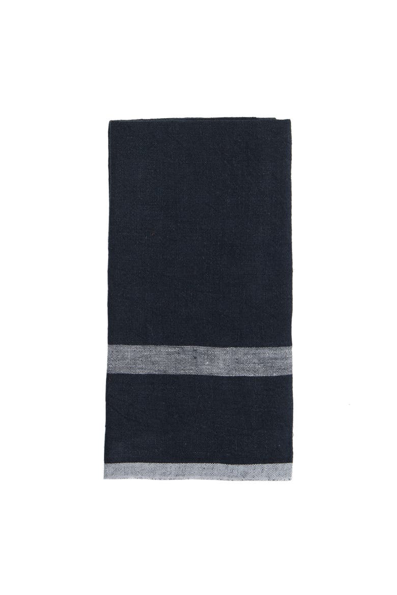 Laundered Linen Towels  - Set of 2, Alternate, color, Indigo/White 20" x 30"