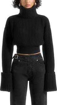 Manière De Voir Amaya Roll Neck Knit Jumper With Cuffs