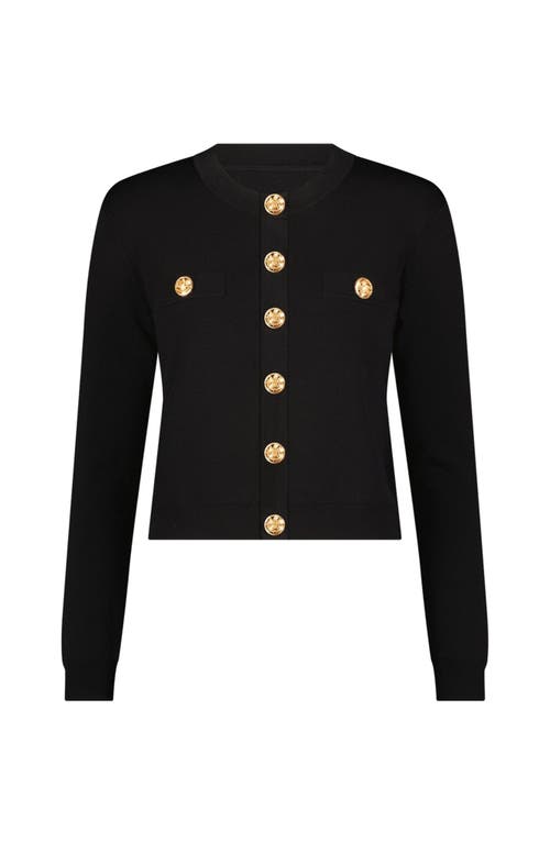The Noli Shop Loretta Knit Cardigan Top In Black