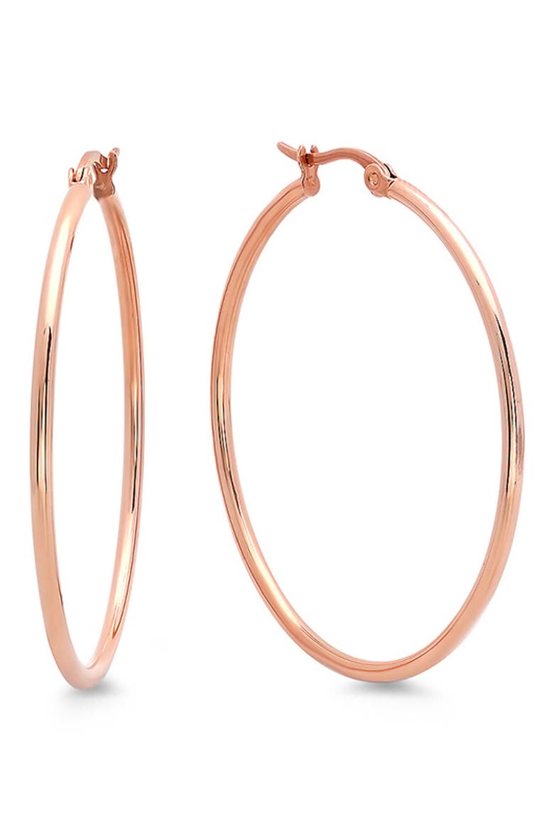 Slim Hoop Earrings, Main, color, ROSE GOLD