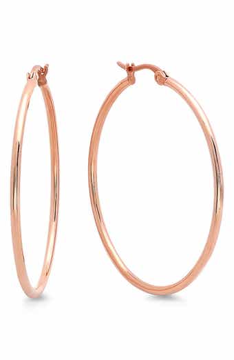 18k Rose Gold Plated Hoop Earrings