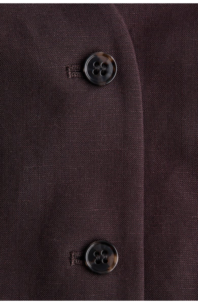 H&M Linen-blend vest, Alternate, color, Dark Brown