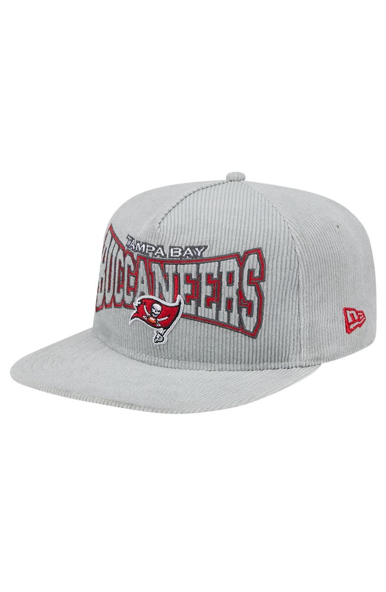 New Era Men's New Era Gray Tampa Bay Buccaneers Corduroy Golfer Adjustable Hat, Main, color,