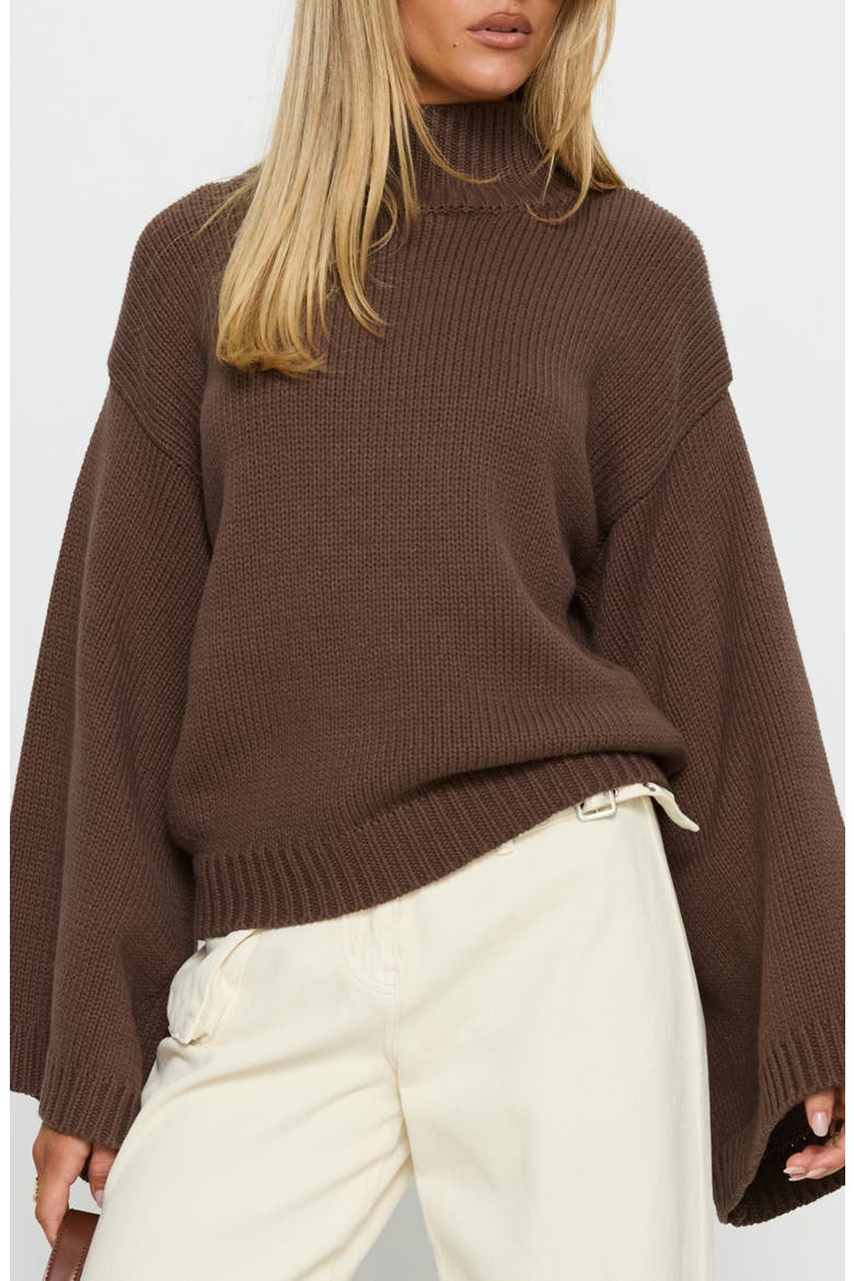 Neriel Turtleneck Sweater, Main, color, CHOCOLATE