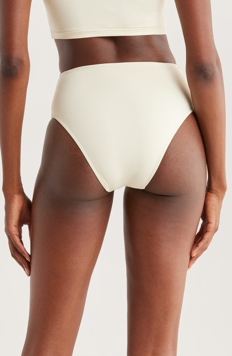 BONDI BORN Poppy High Waist Bikini Bottoms, Alternate, color, Porcelain