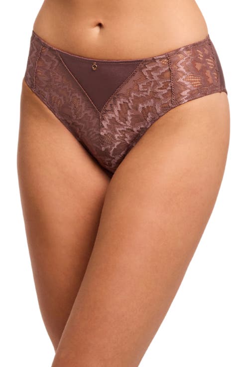 Lace Trim High Leg Briefs