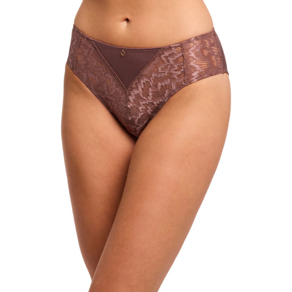 Montelle Intimates Lace Trim High Leg Briefs In Multi