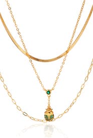 LA MENO Jadewing Layer Necklace