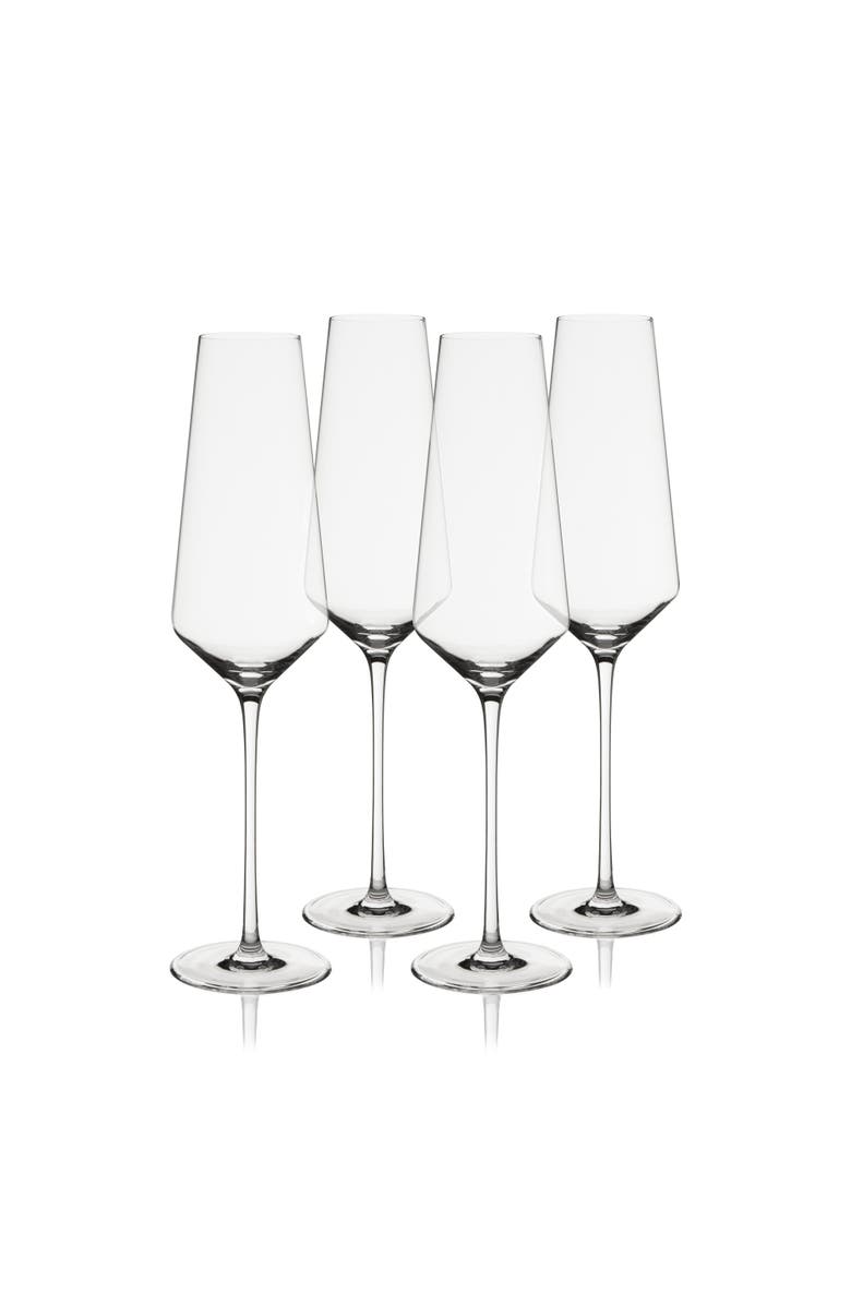 Viski Reserve Liminal Champagne Flutes Set of 4, Alternate, color, Clear