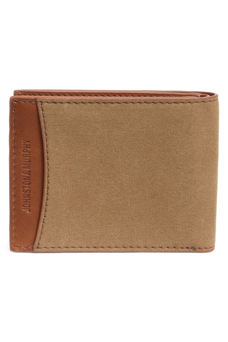 Antique Canvas & Leather Bifold Wallet, Alternate, color, CAMEL