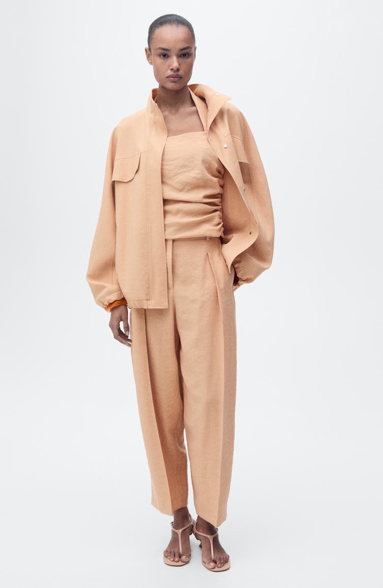 MANGO Gathered Halter Top, Alternate, color, Beige