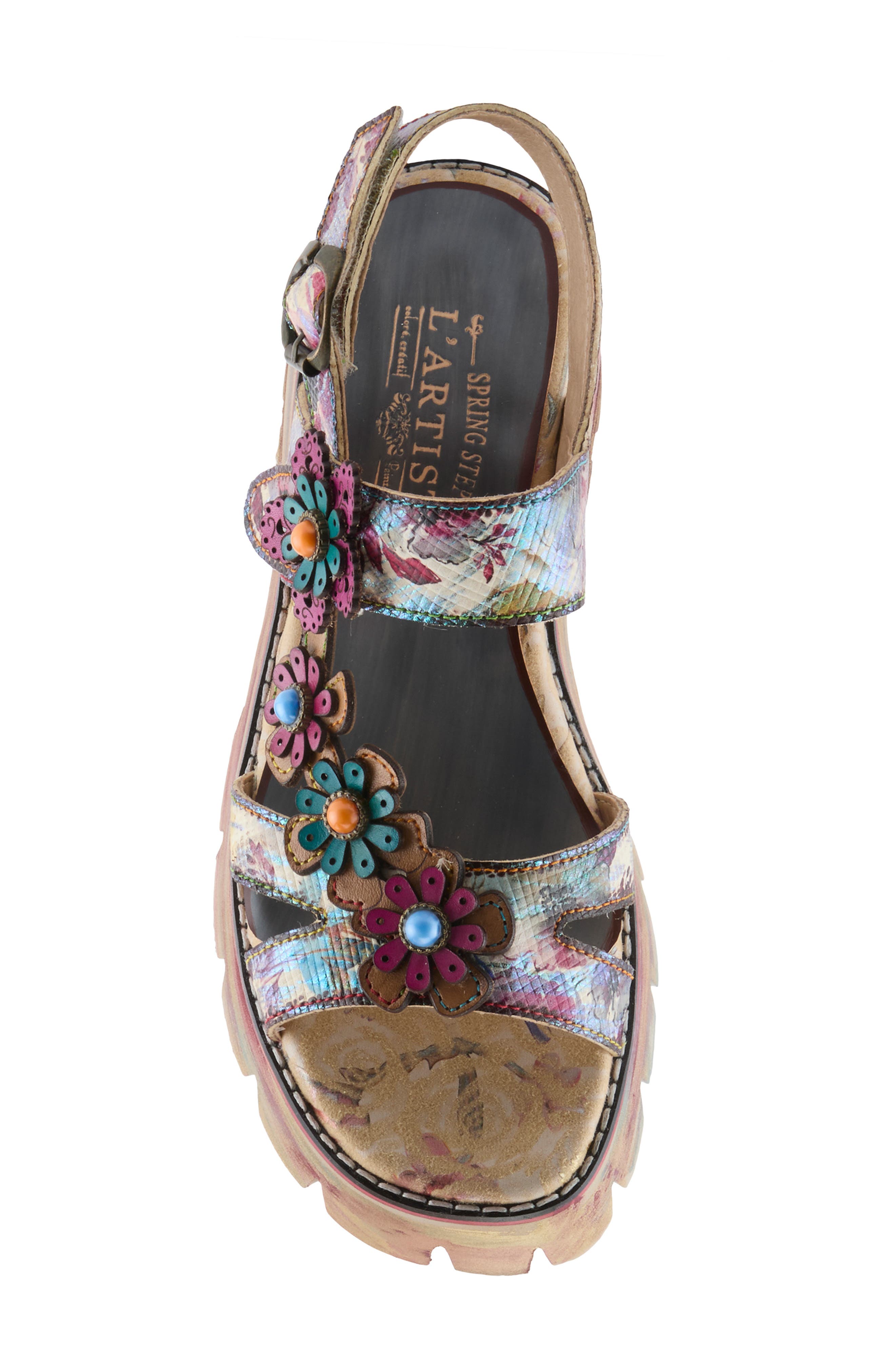 L'Artiste by Spring Step Macha Lug Sole Sandal, Alternate, color, Plum Multi