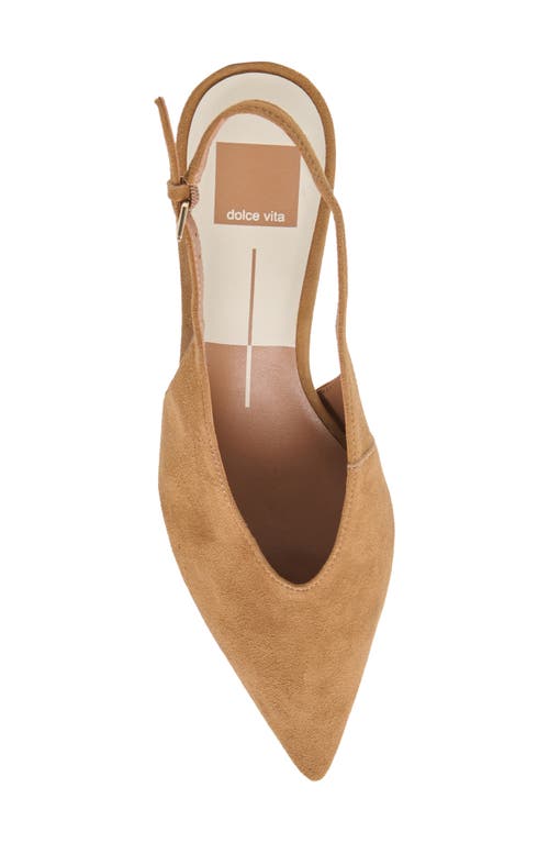 Dolce Vita Alenna Slingback Pointed Toe Kitten Heel Pump In Brown
