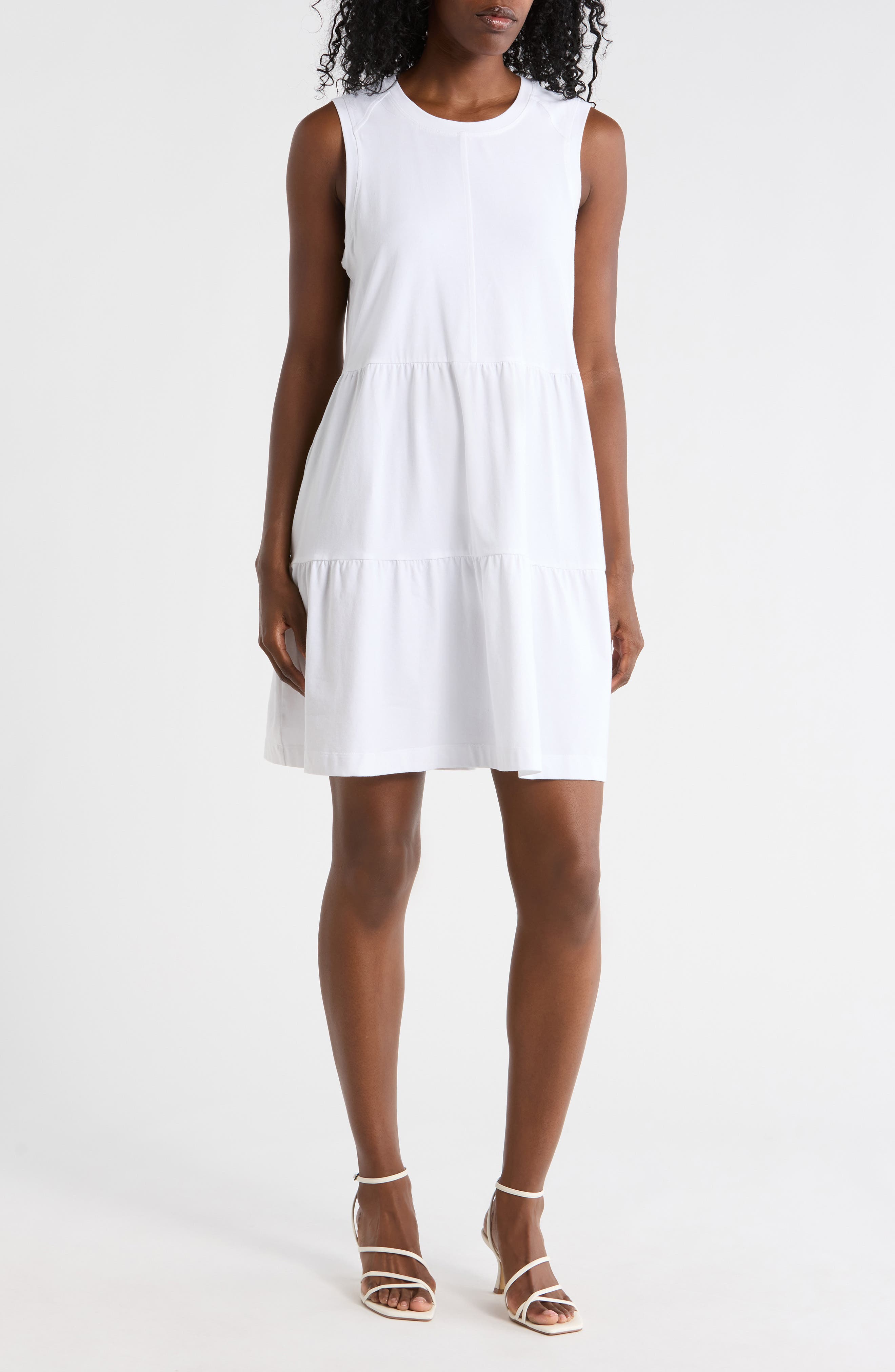 DKNY Crewneck Tiered Dress