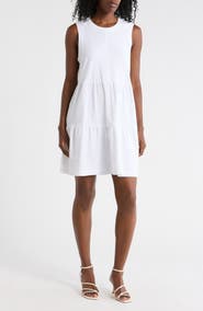 DKNY Crewneck Tiered Dress