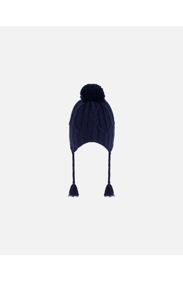 Deux par Deux Kids Unisex Peruvian Knit Hat Navy, Alternate, color,