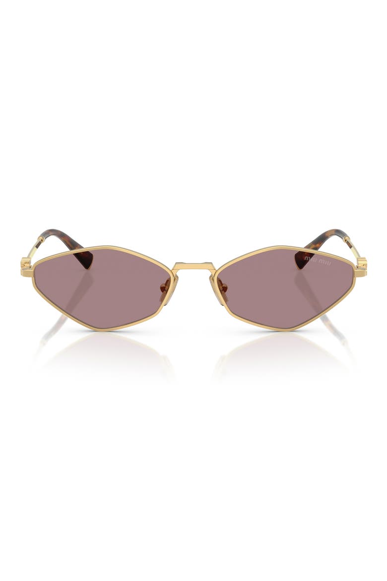 56mm Irregular Sunglasses, Main, color, LITE BROWN