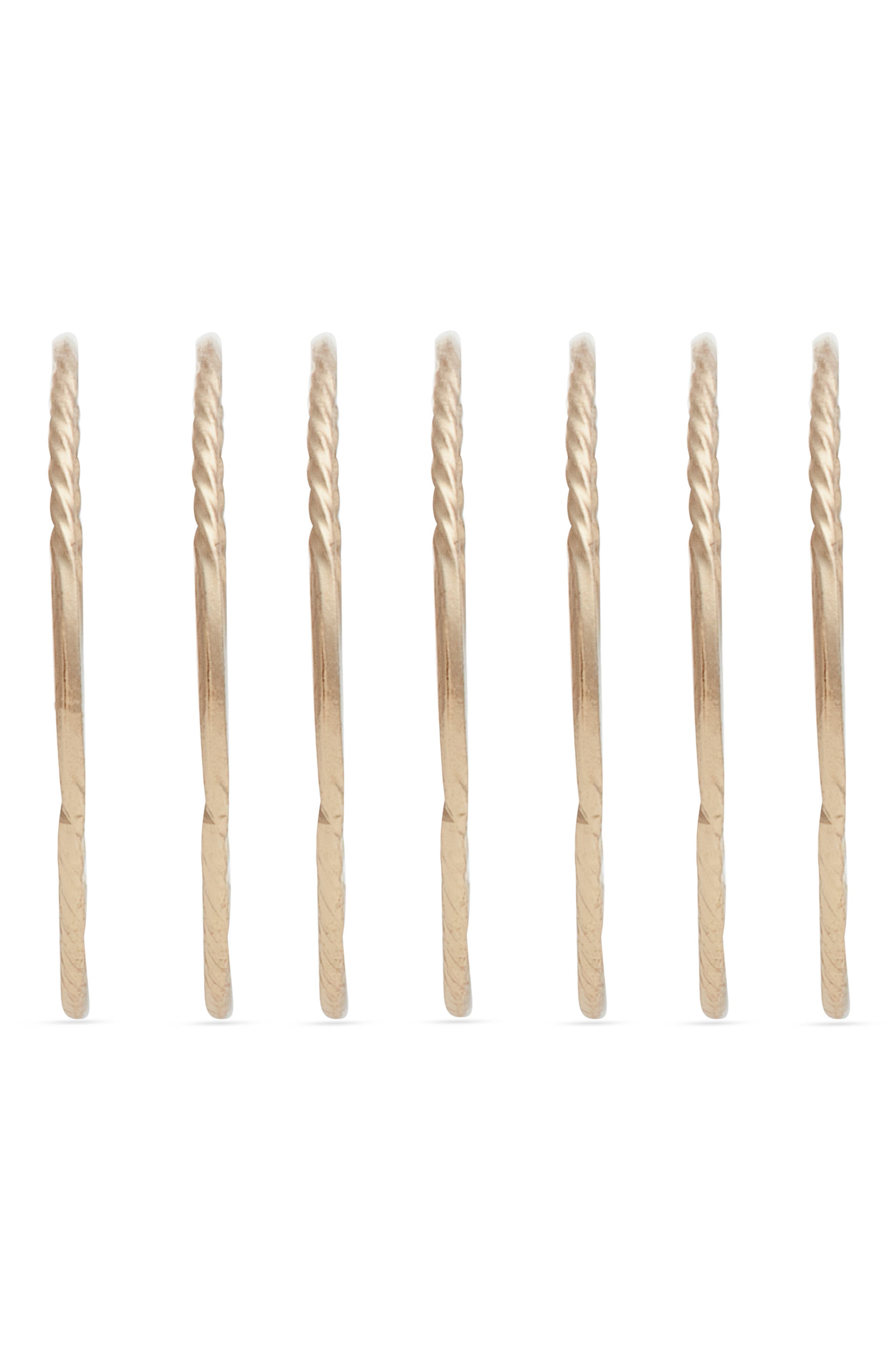 Nordstrom 7-Back Faceted Skinny Ring Stack (Women) | Nordstromrack