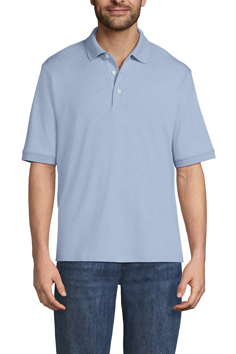 Short Sleeve Cotton Supima Polo Shirt, Main, color, Light Pool Blue Heather