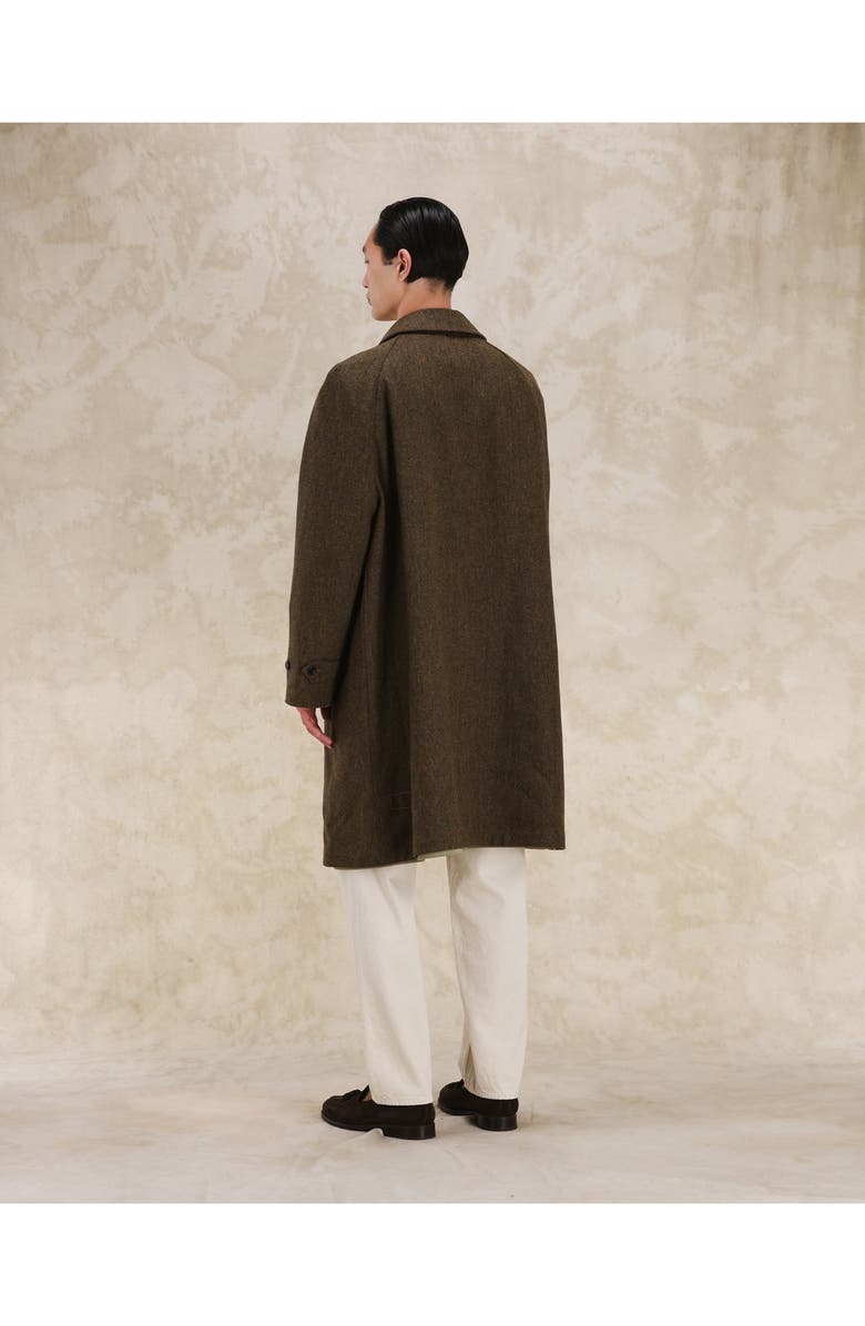 Fortela Stanford Herringbone Wool Double-Faced Single-Breasted Coat, Alternate, color, Brown