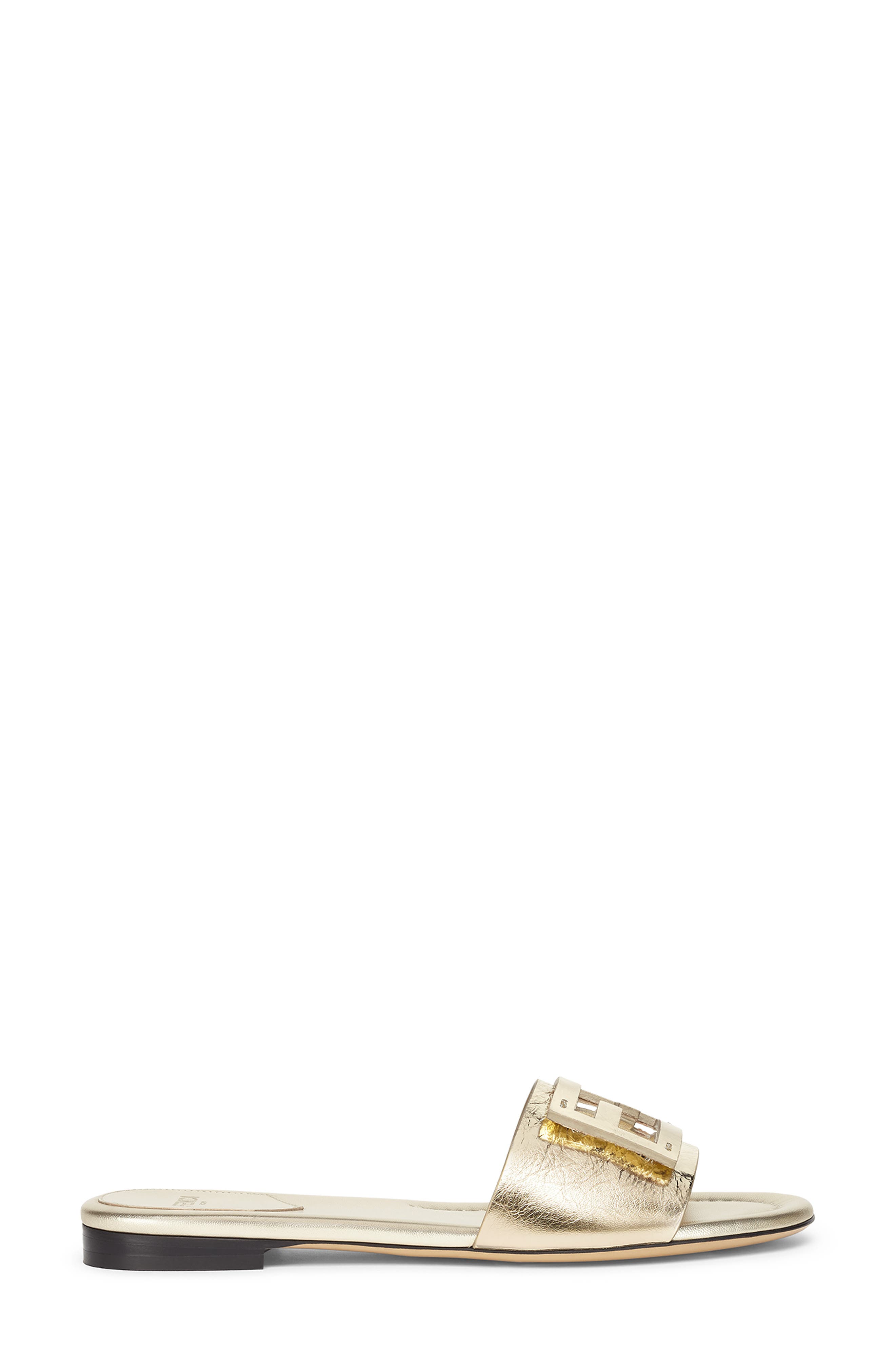 Baguette Metallic Slide Sandal, Alternate, color, F1R85 LIGHT GOLD/LGT GOLD