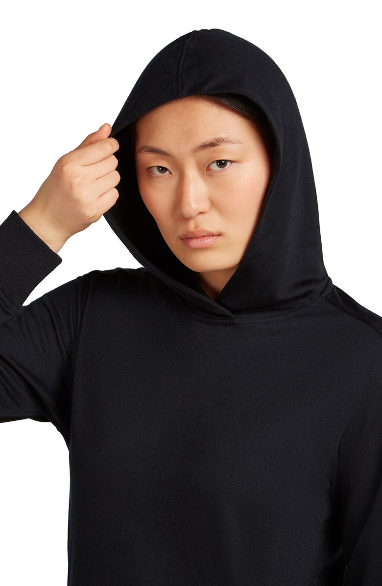 Icebreaker Merino Blend 200 Crush Long Sleeve Dress, Alternate, color, Black