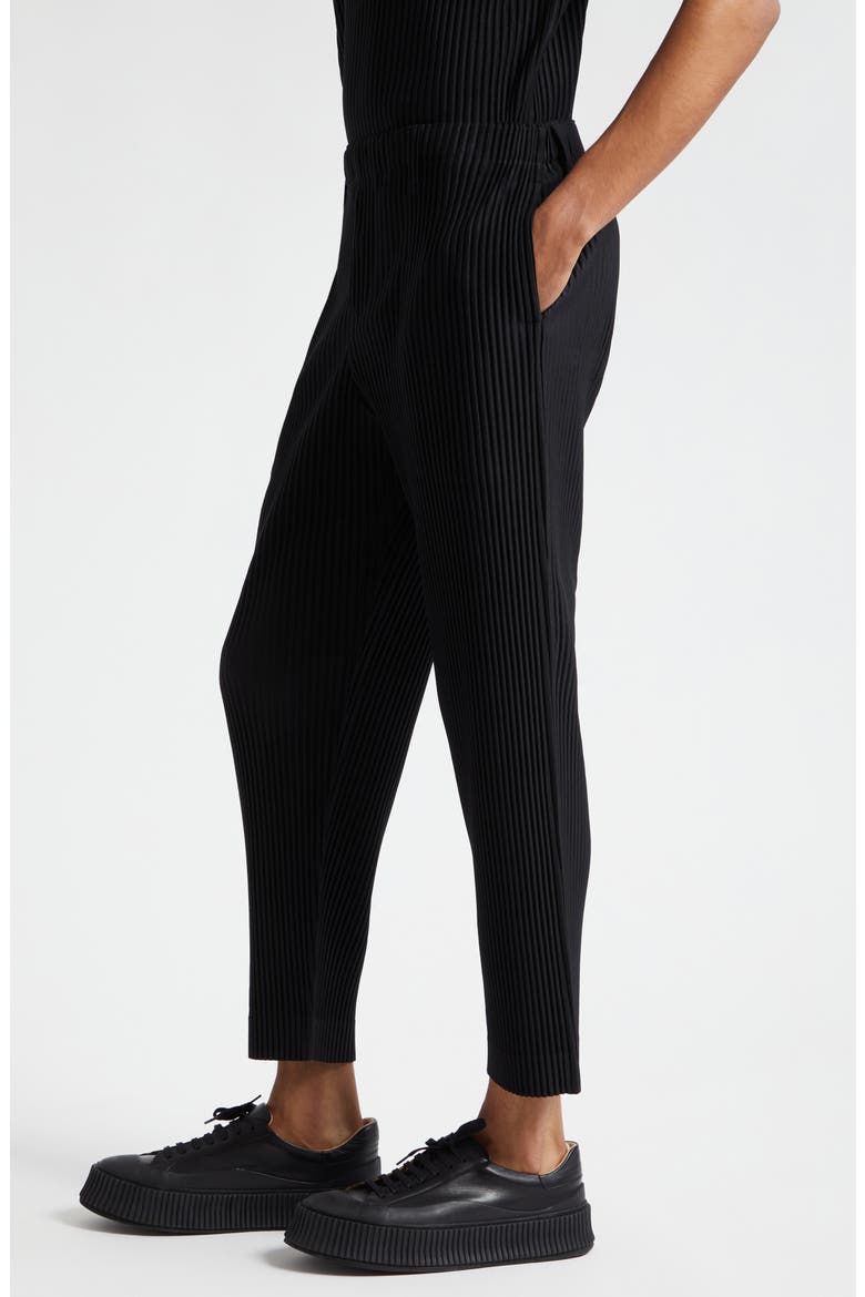 Pleated Pull-On Pants, Alternate, color, BLACK