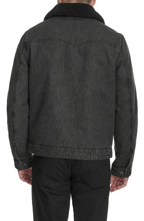 Levi's Western Denim Jacket With Removable Faux Shearling Collar In Black