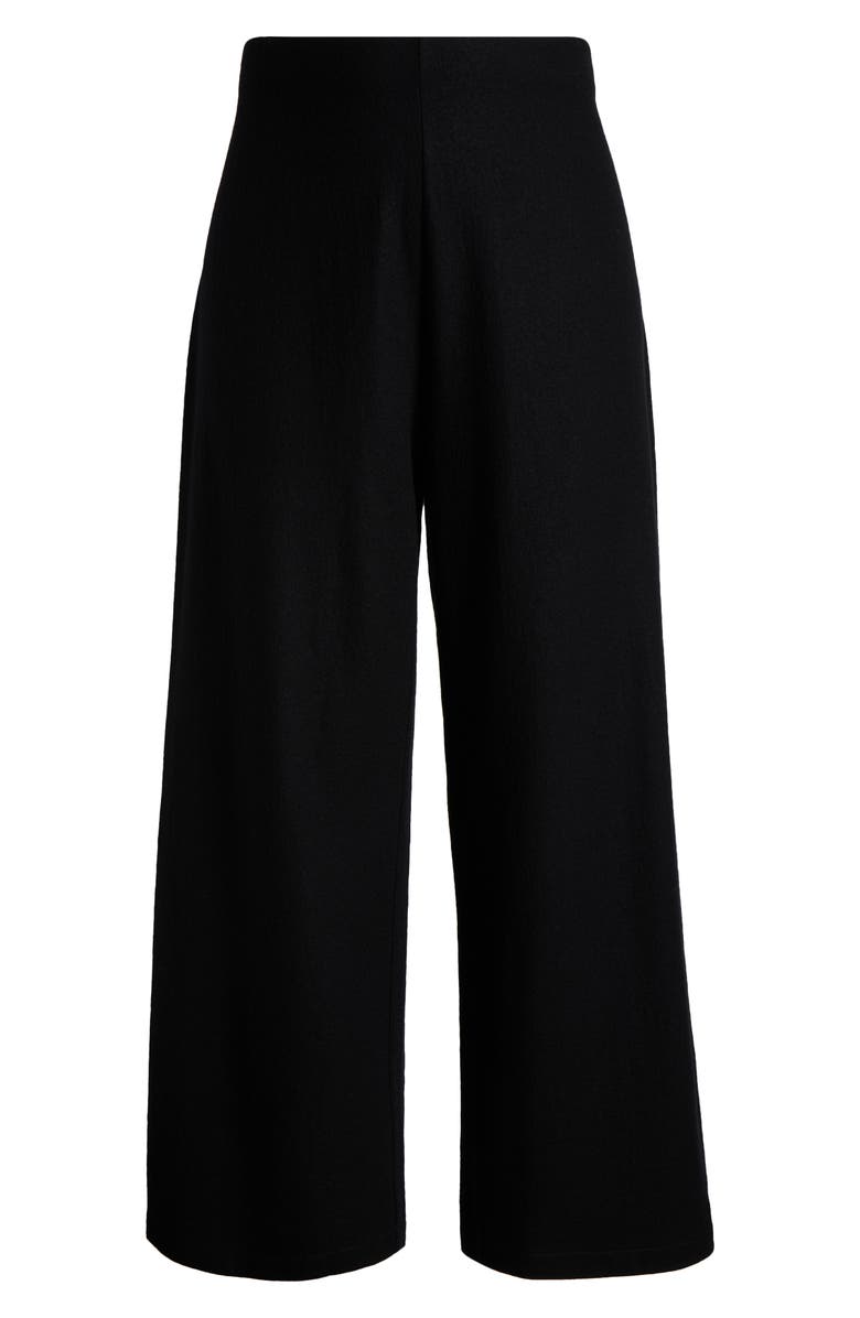 Eileen Fisher Wool Wide Leg Pants, Alternate, color, Black