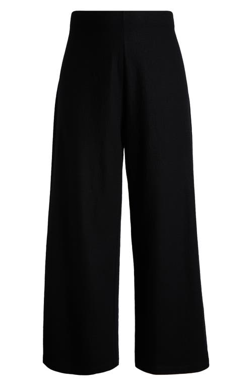 Eileen Fisher Wool Wide Leg Pants In Black