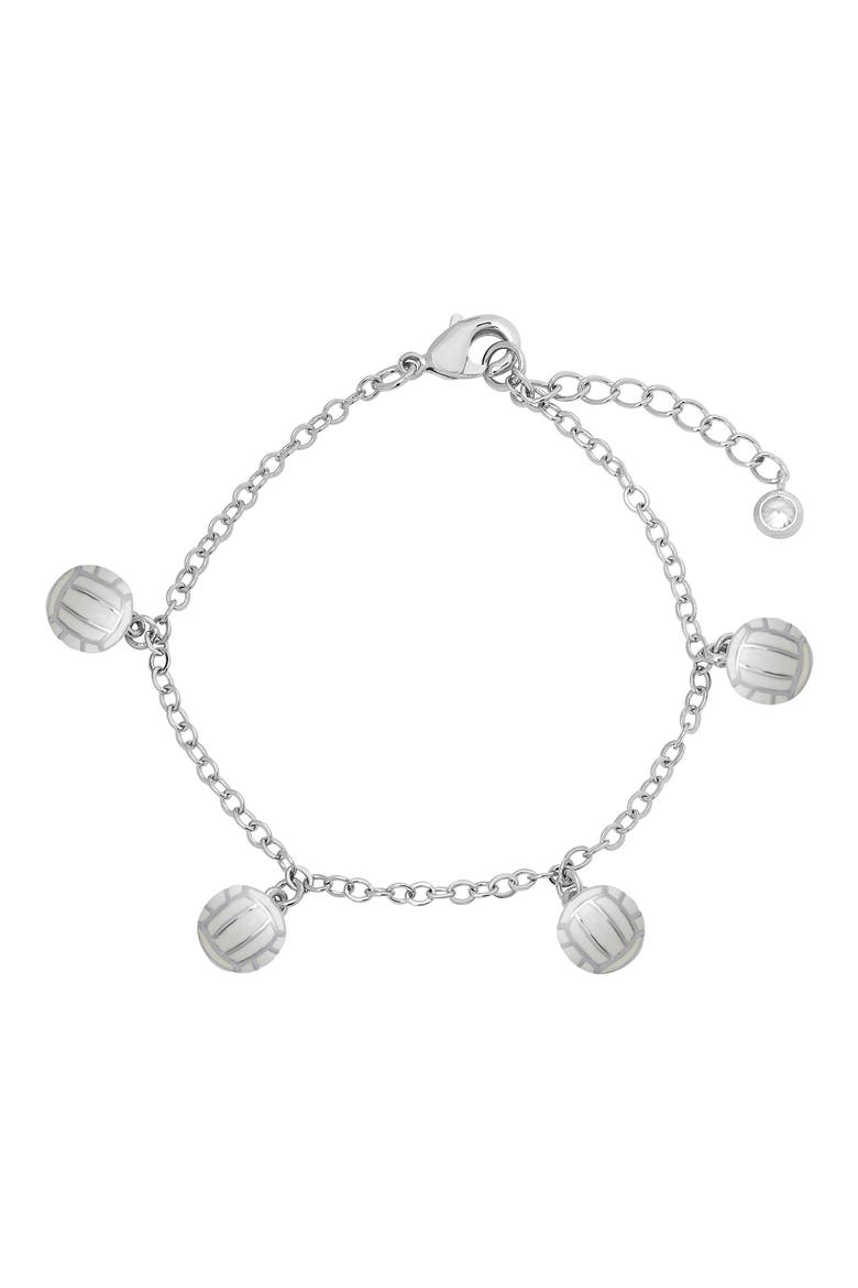 3D Volleyball Bracelet, Main, color, SILVER