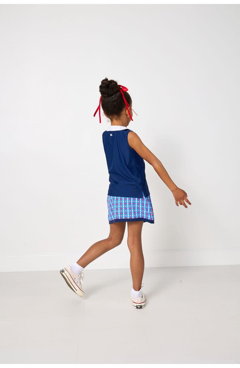 Courtside Kids Retro Power Skirt, Alternate, color, Navy Gingham