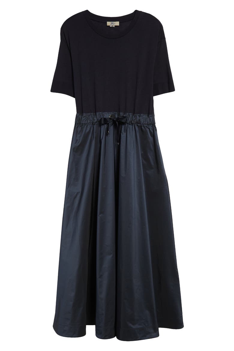 Mixed Media Dress, Alternate, color, NAVY