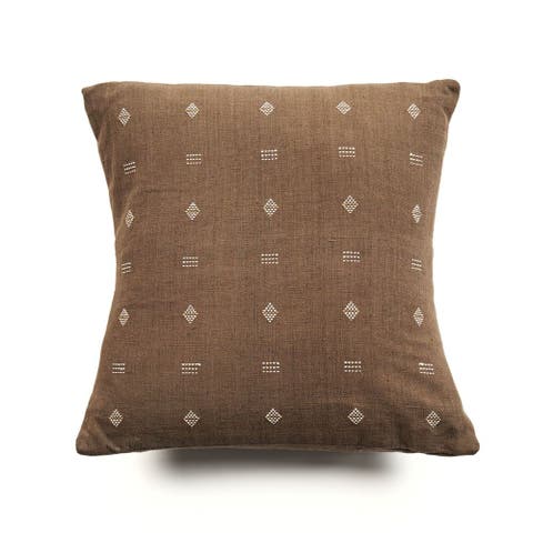 Nira Ochre Hand Spun Organic Cotton Handloom Pillow