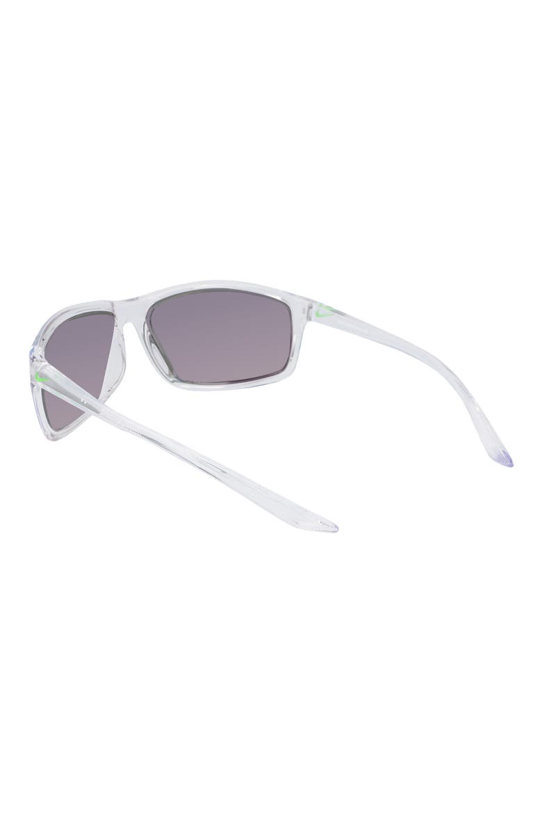 Adrenaline 66mm Oversize Rectangle Sport Wrap Sunglasses, Alternate, color, CLEAR/GREY/GREEN