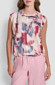 DKNY Straight Leg Linen Pants