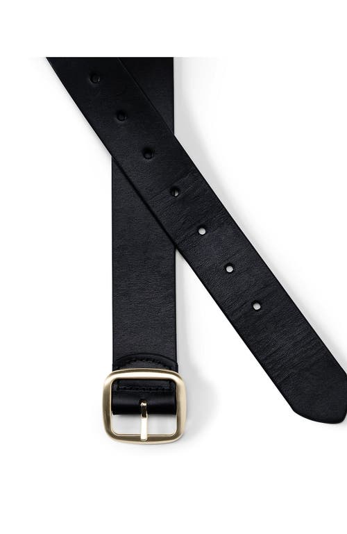 Lands' End Plus Size Reversible Denim Belt In Black/dark Brown