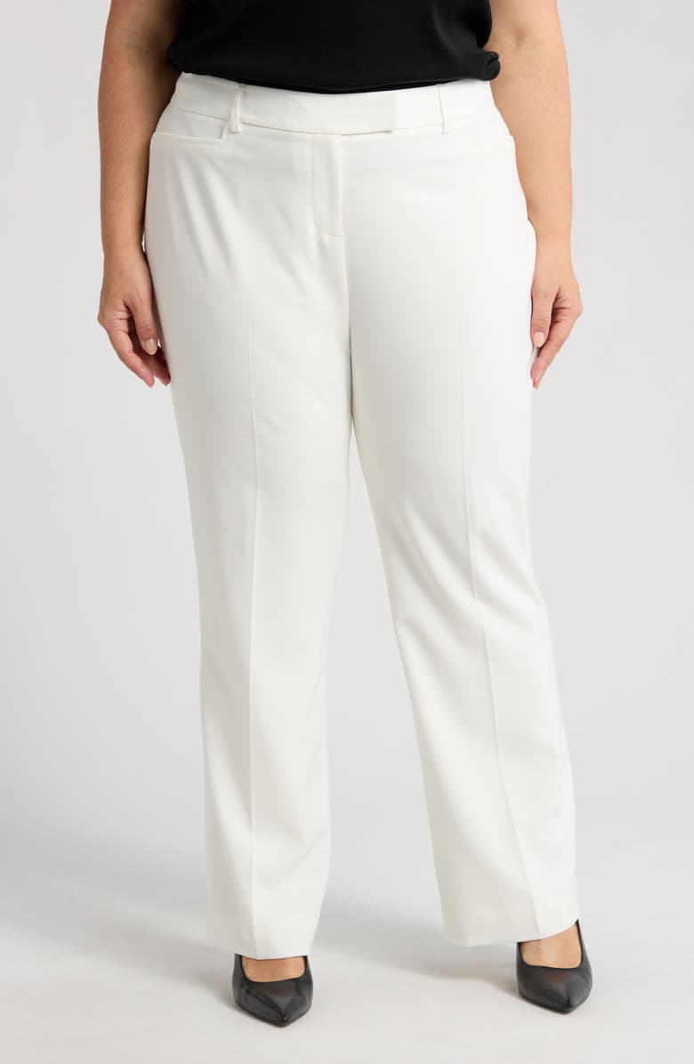 Tahari ASL Bird Eye Straight Leg Pants, Main, color, White