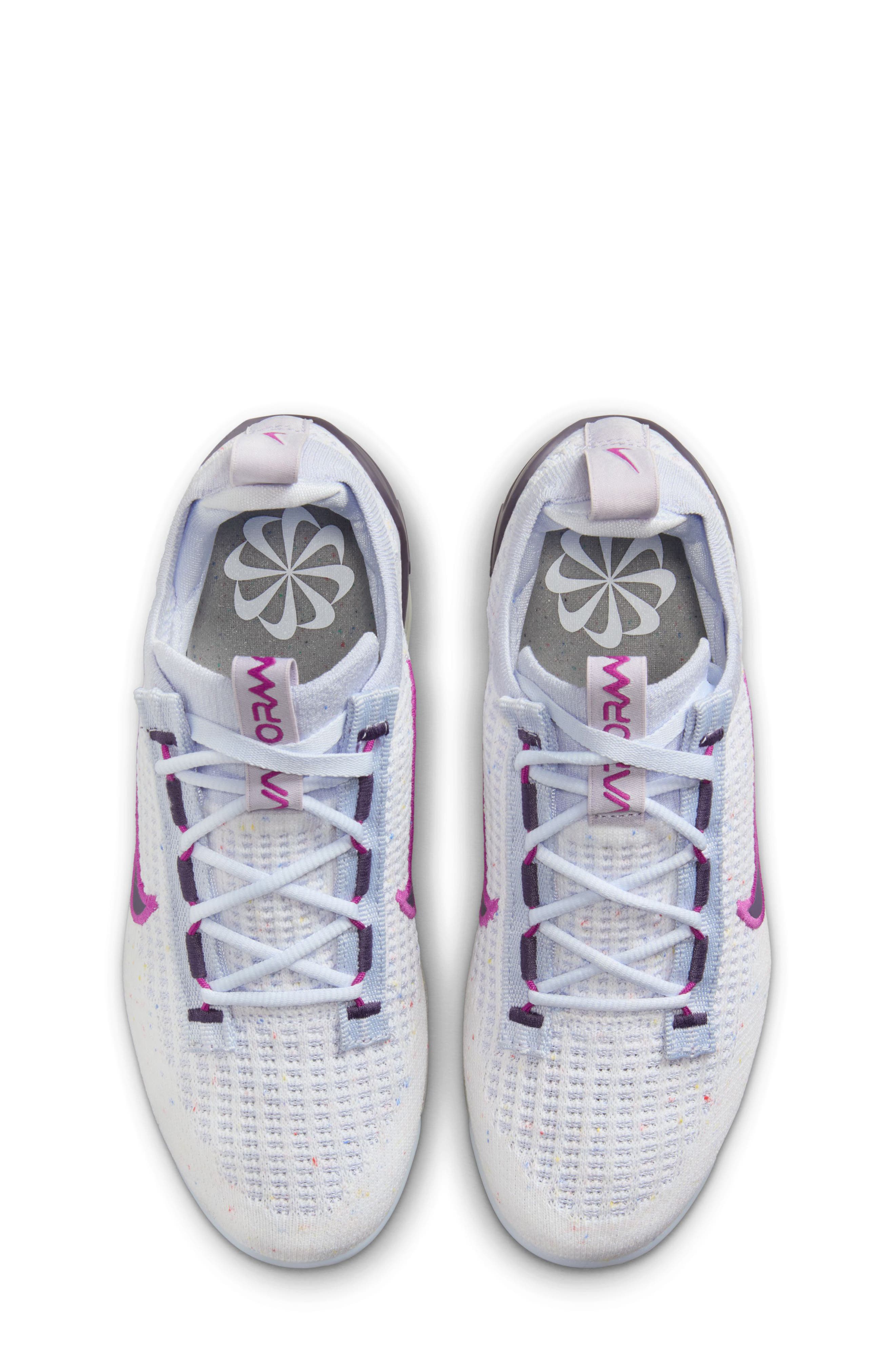 Nike Kids' Air VaporMax 2021 FK Sneaker, Alternate, color, White/ Dark Raisin/ Grey