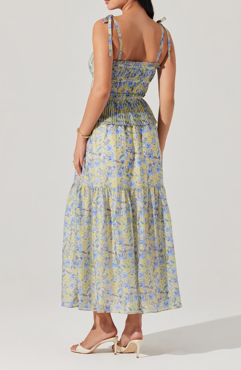 ASTR the Label Ethelind Floral Tiered Sundress, Alternate, color, Blue Yellow Floral