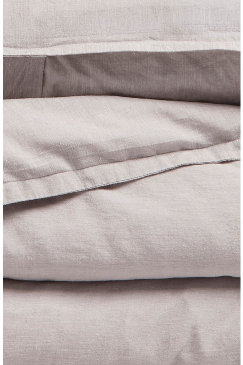 Lyocell & Linen Duvet Cover & Shams Set, Alternate, color, GREY OPAL