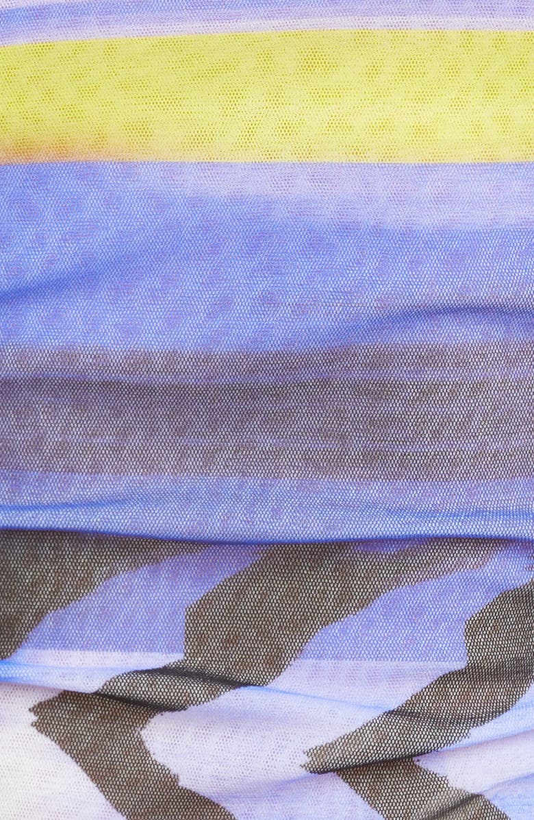 Fuzzi Floral & Chevron Sleeveless Wrap Top, Alternate, color,