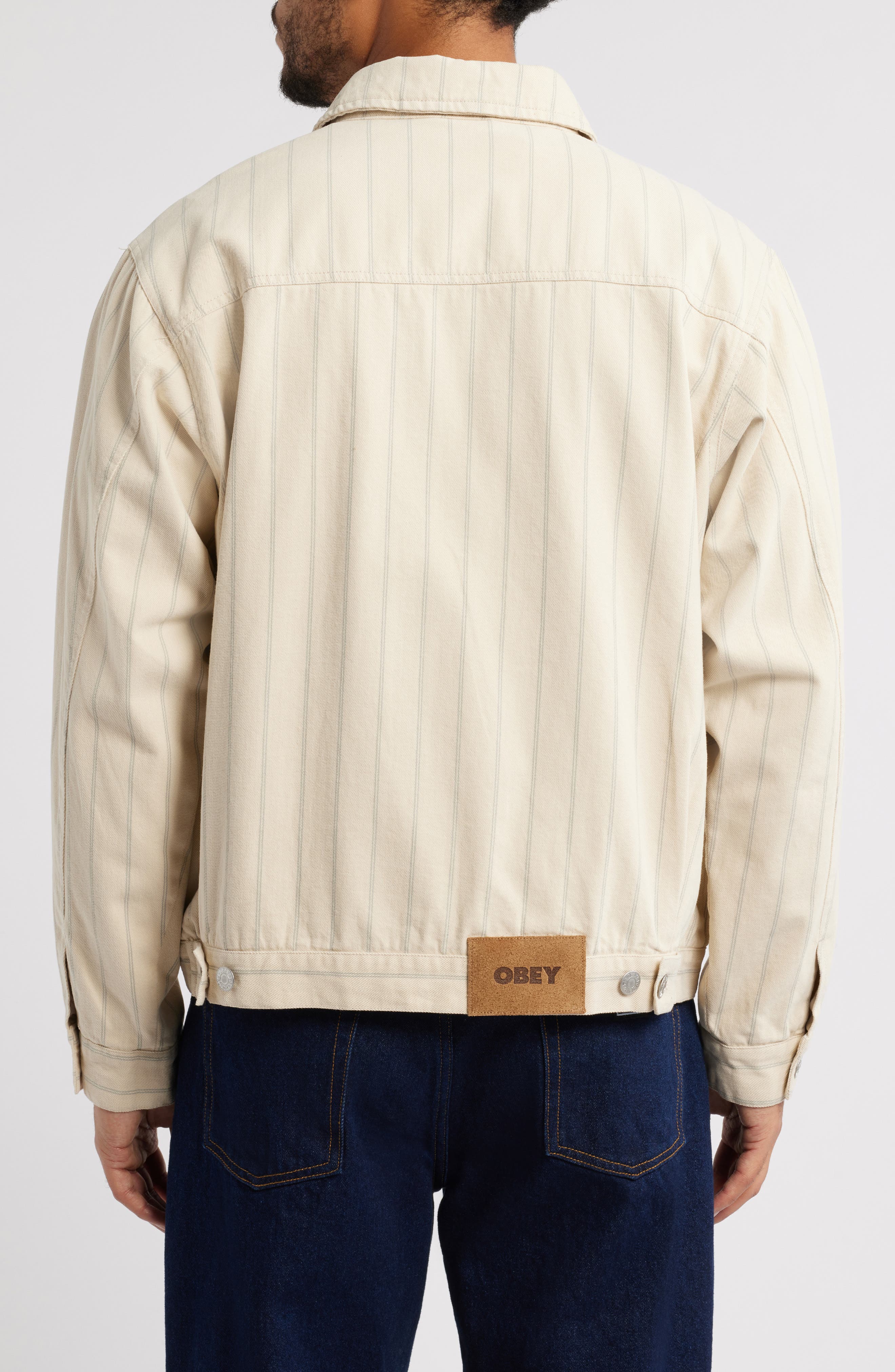 Stripe Cotton Denim Zip Jacket - image 2