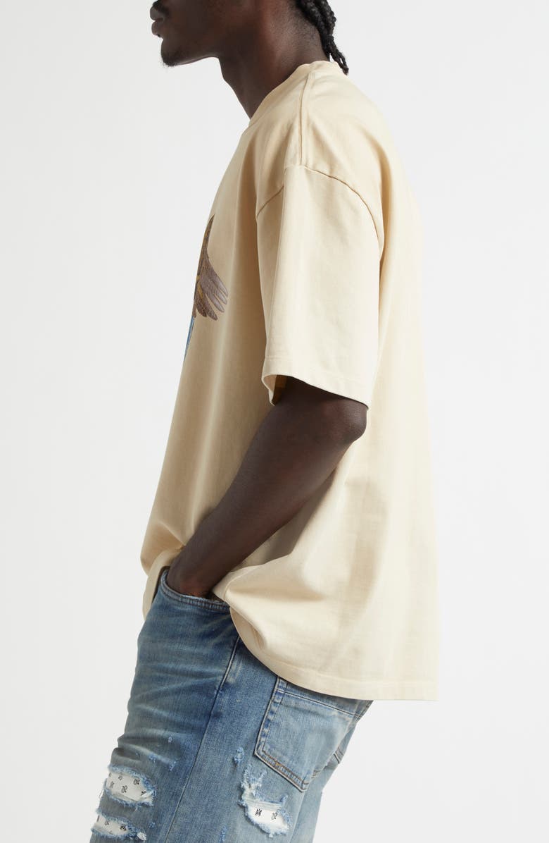 AMIRI Pegasus Oversize Cotton Graphic T-Shirt, Alternate, color, Alabaster