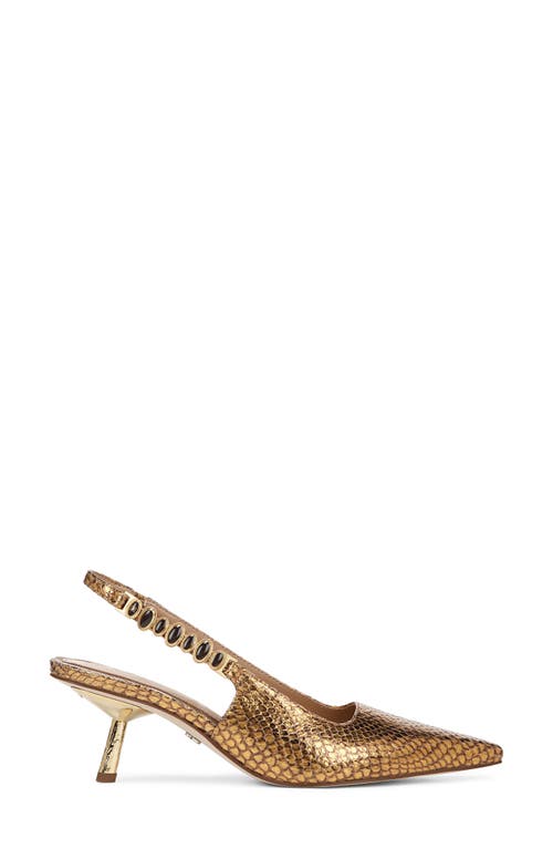 Sam Edelman Baker Slingback Pump Medallion Gold Snake In Gold