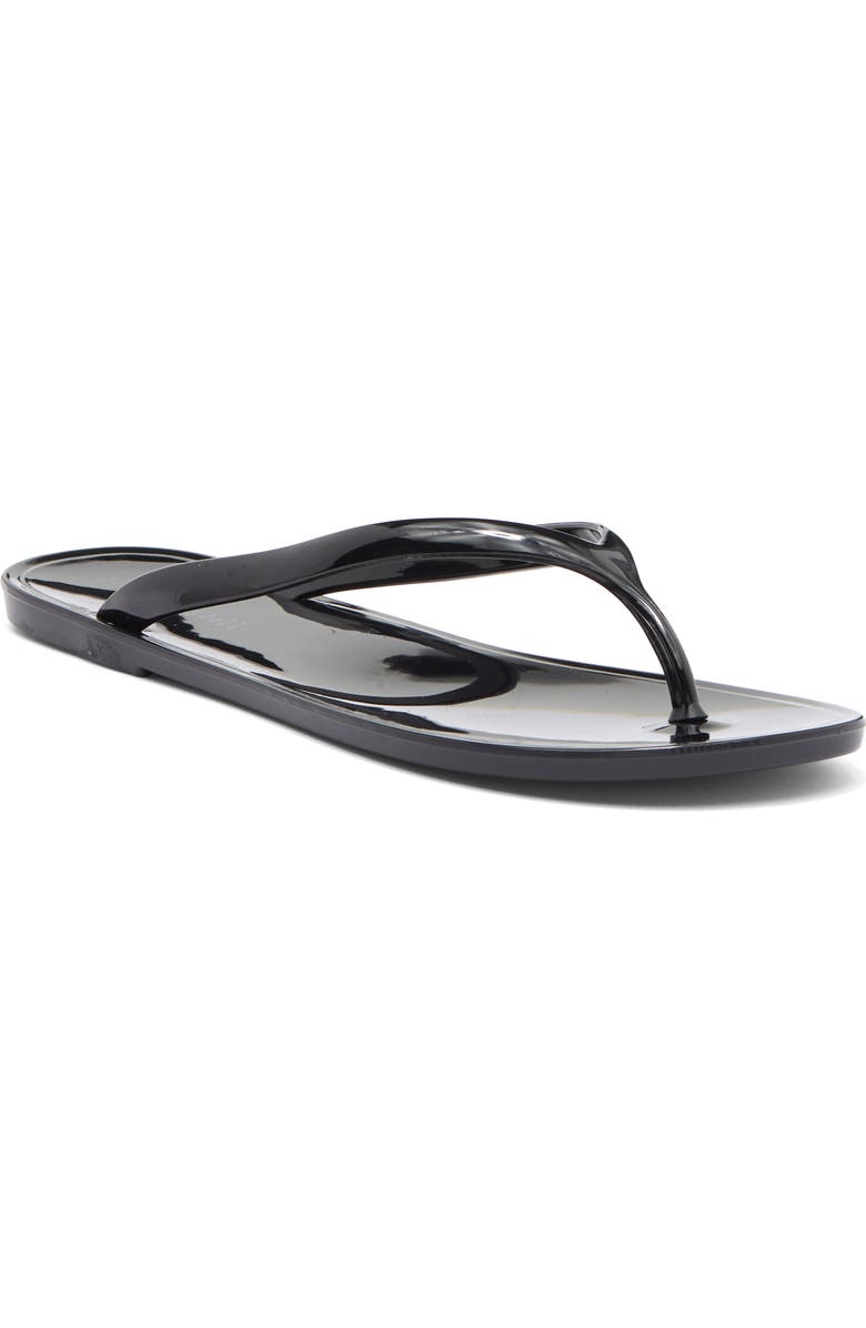 Jeffrey Campbell Beach Day Jelly Flip Flop, Main, color, Black Shiny