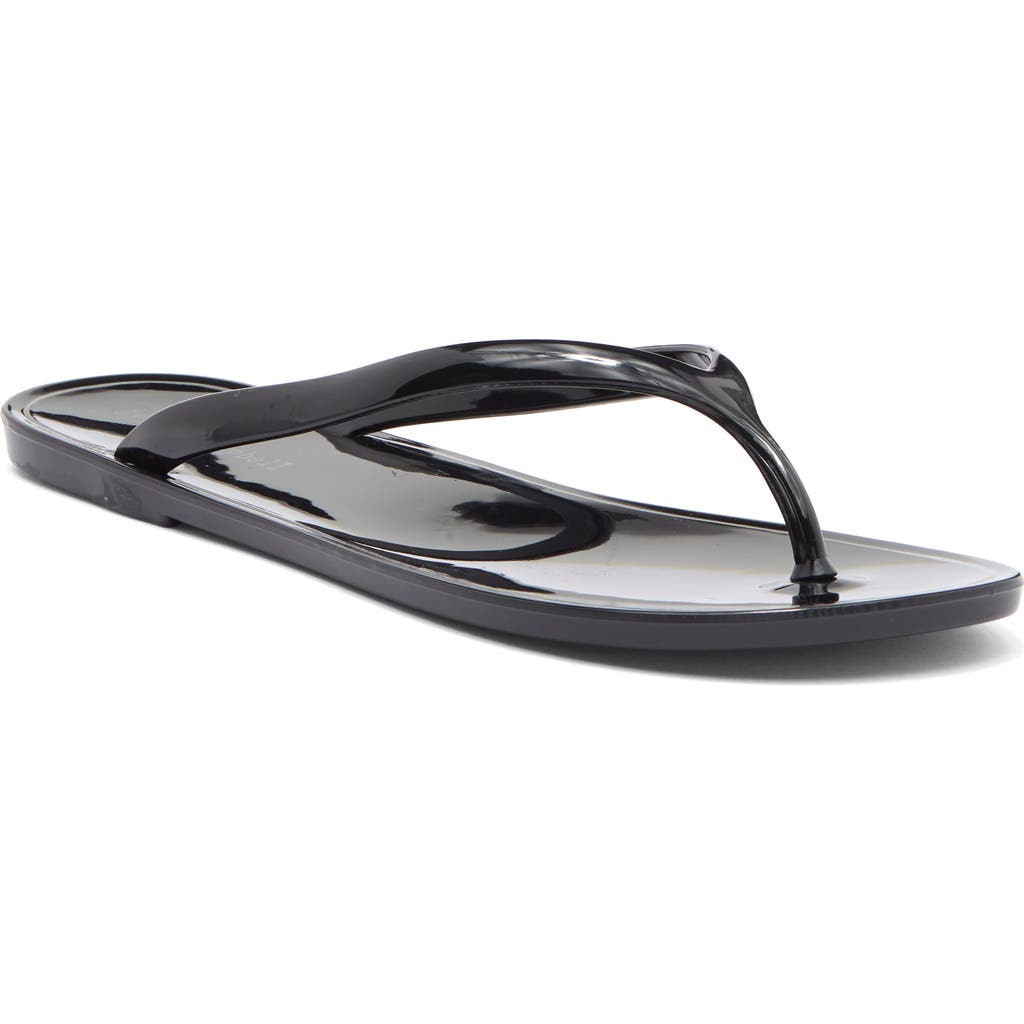 Jeffrey Campbell Beach Day Jelly Flip Flop In Black Shiny
