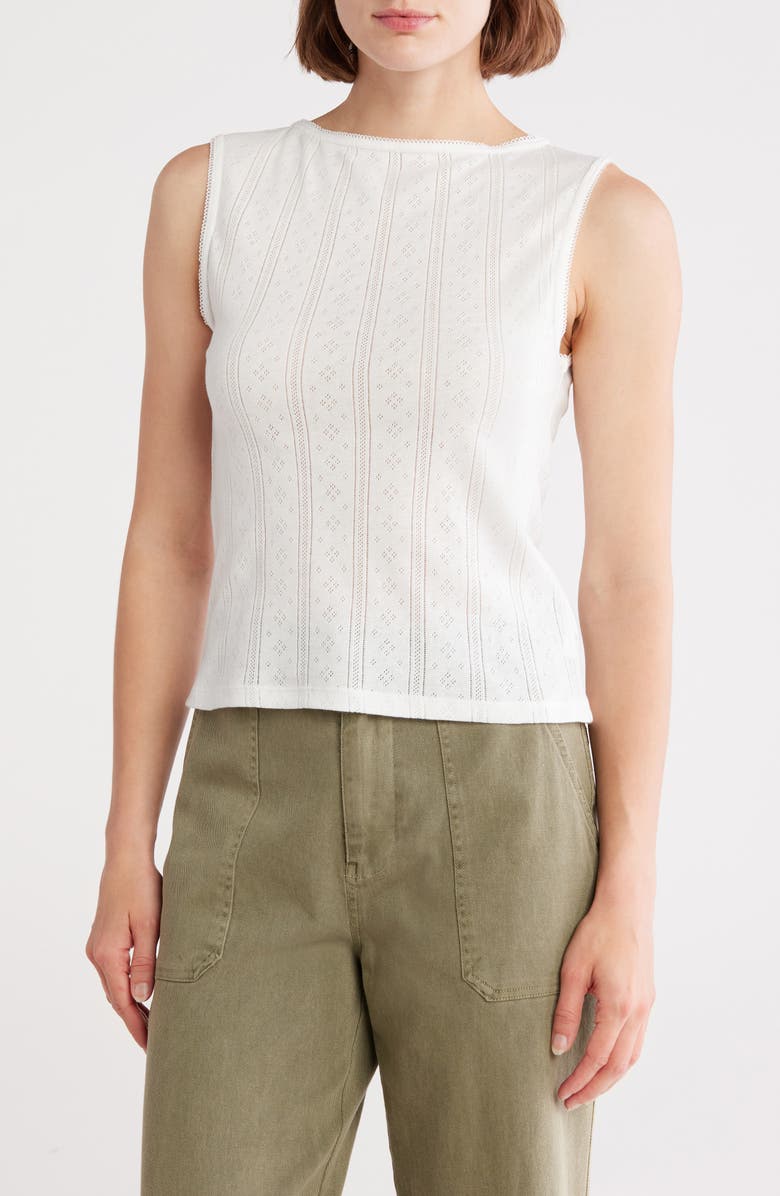 Elodie Pointelle Tank, Main, color, White