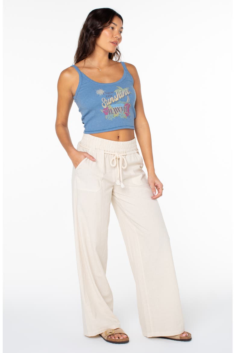 Paddle On Drawstring Cotton & Linen Pants, Alternate, color, PUMICE STONE